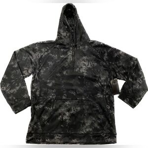 Mens Tech Fleece Black Tie Dye Hoodie Size XL
